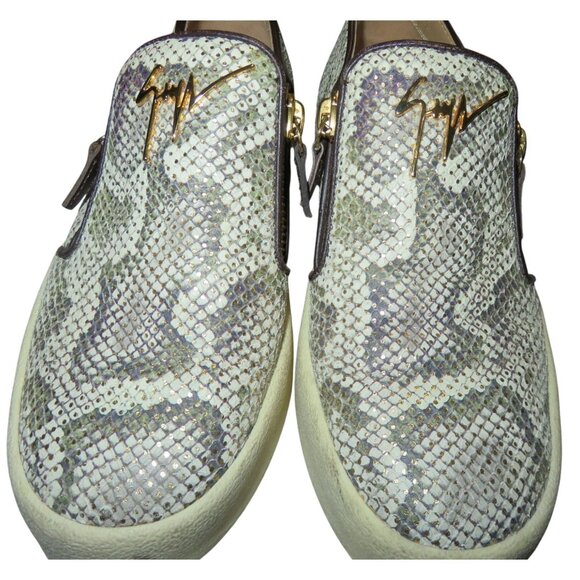 Giuseppe Zanotti Python Embossed Italian Leather Devon Skate Shoes Sneakers 9 39 - Picture 2 of 10